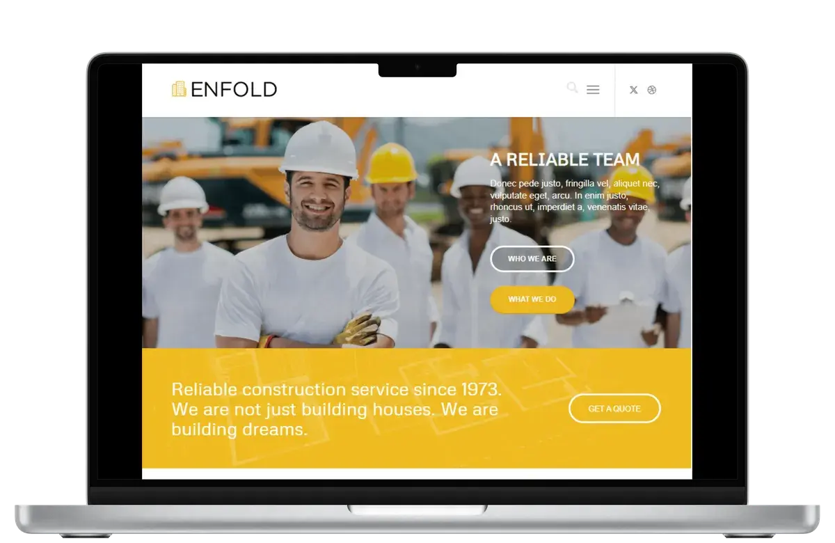 Website screenshot showcasing our design work